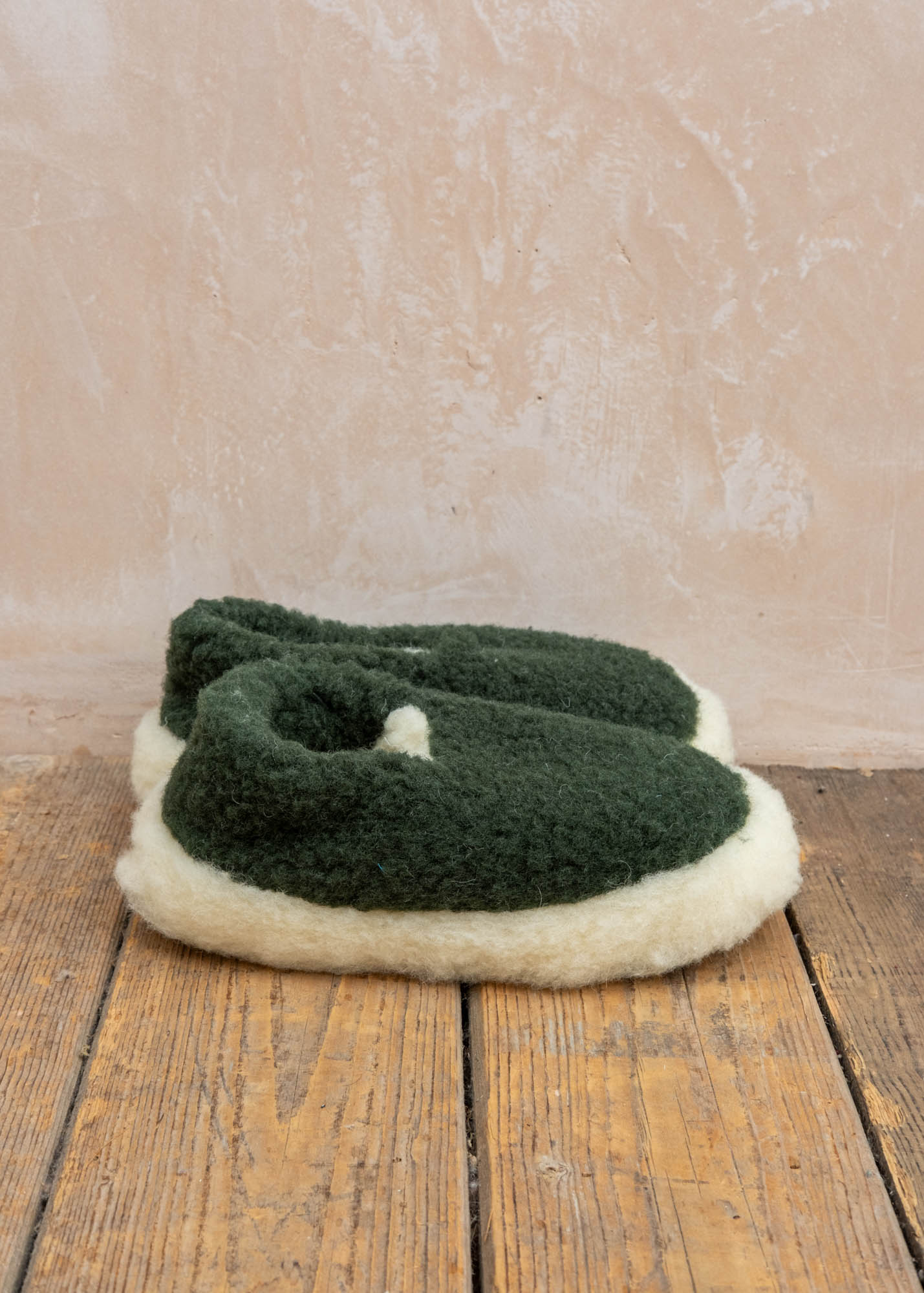 Barbour Wool Slippers in Dark Green
