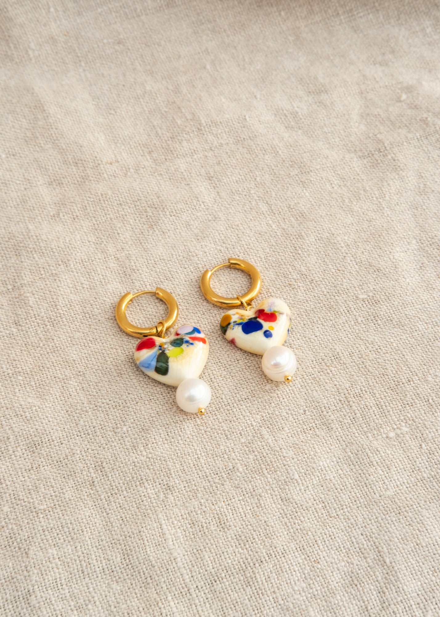 Heart and Pearl Earrings