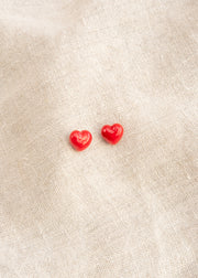 Love Stud Earrings in Red