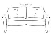 The Hastings Sofa Company Allium Sofas in Omega Prints English Oak Three Leaf Velvet