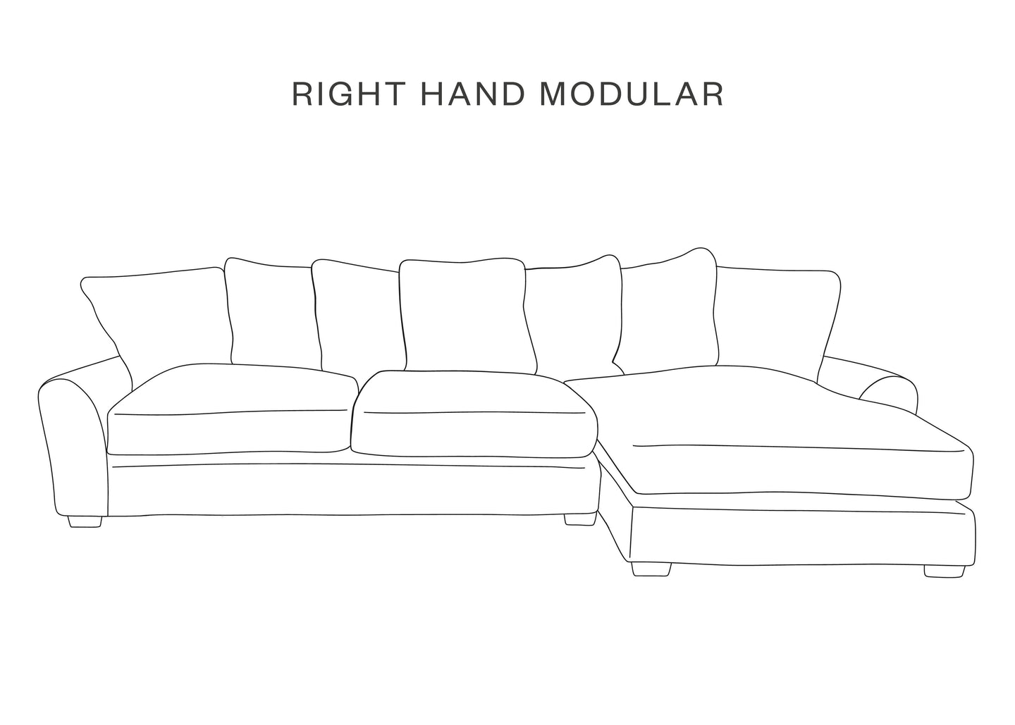 The Hastings Sofa Company Moss Modular Two-Piece Sofas in Andes Ecru Bouclé