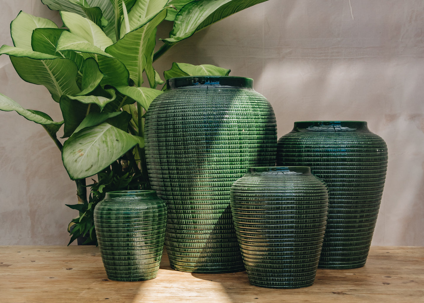 Emerald Willow Vases