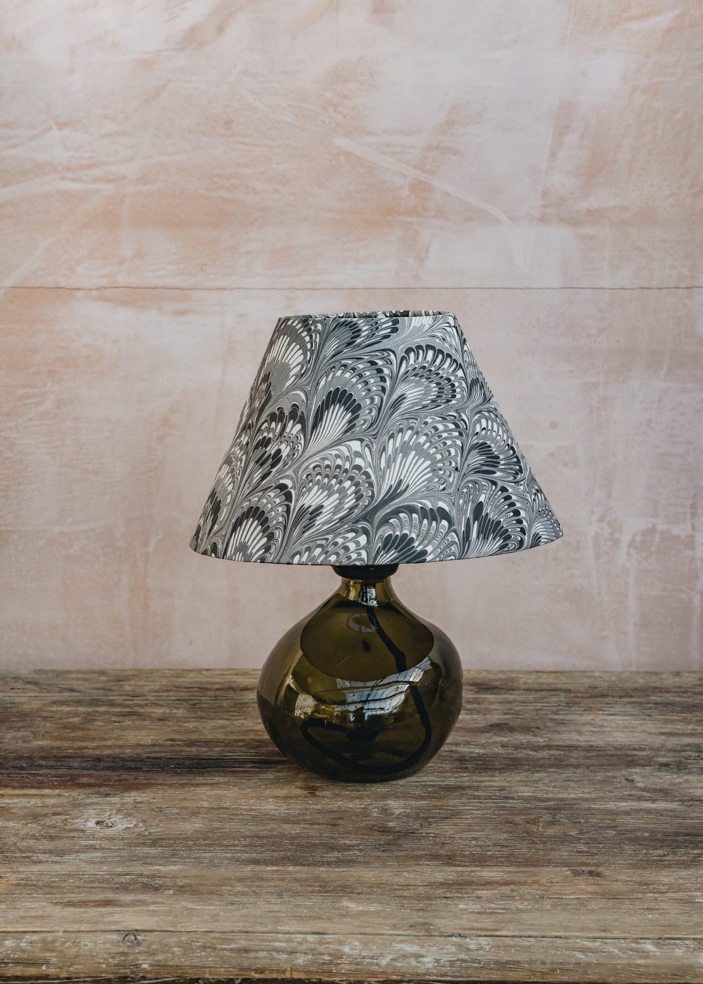 Pooky Lighting Black and White Marbled Piave Empire Shade