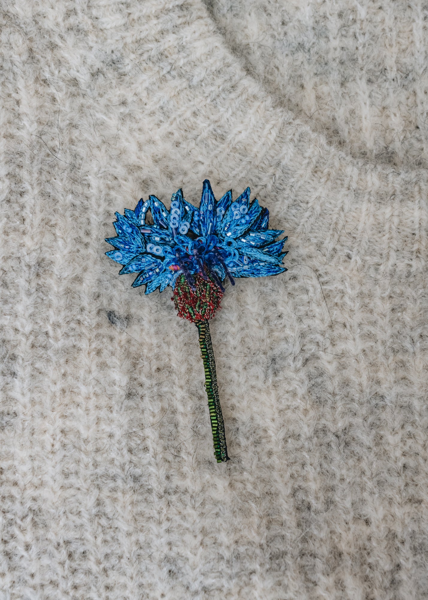 Trovelore Blue Cornflower Brooch Burford Garden Co