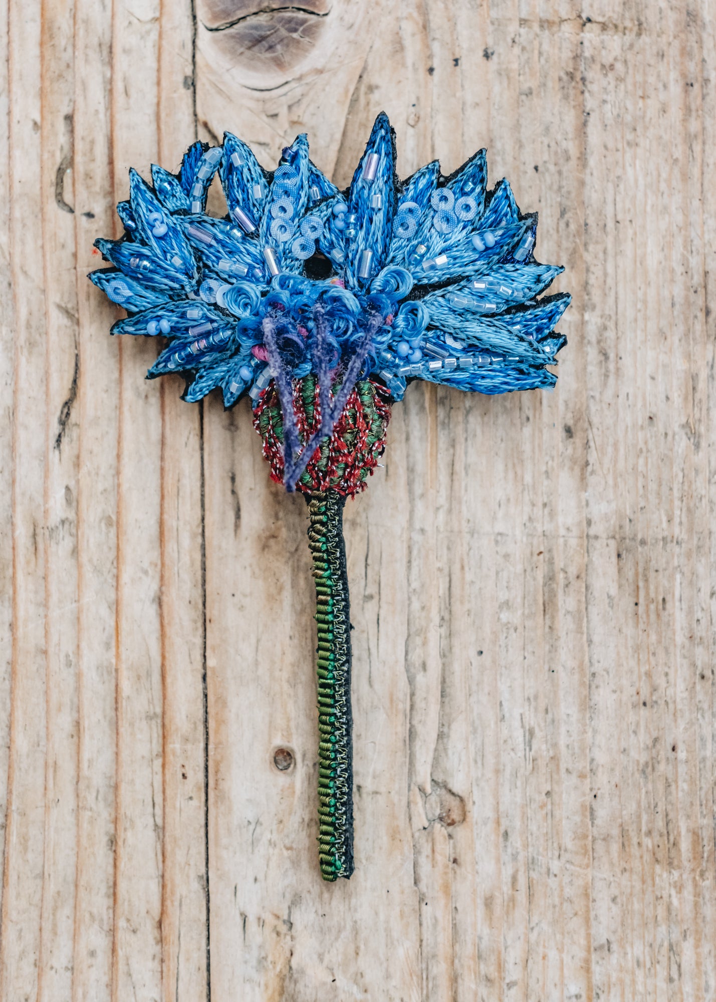 Trovelore Trovelore Blue Cornflower Brooch