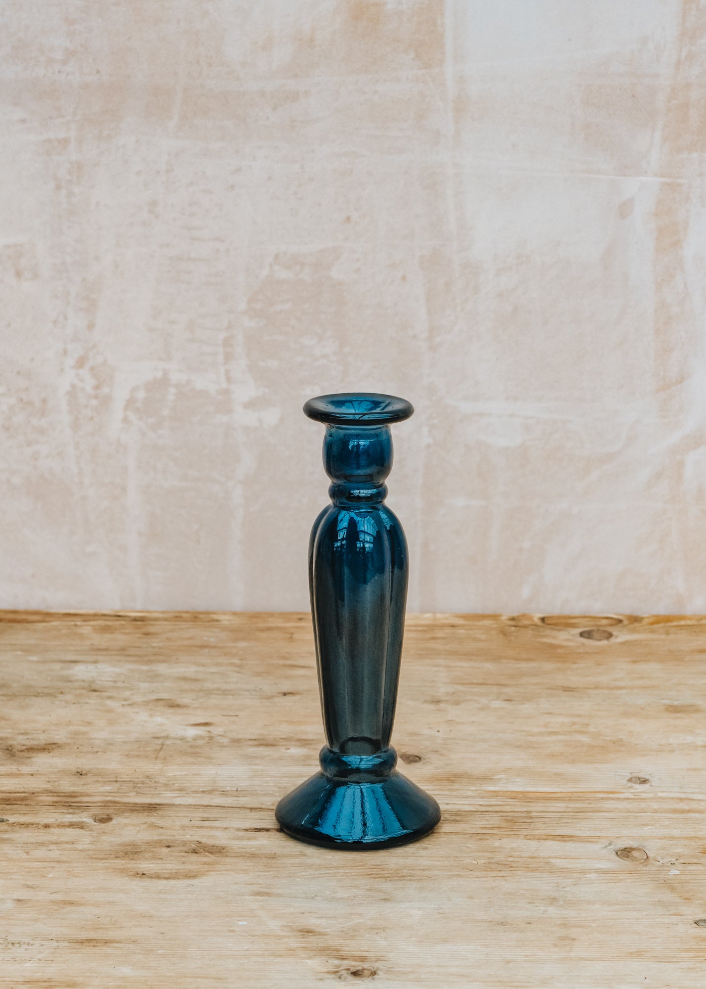 Jarapa Petrol Blue Candlestick 22cm