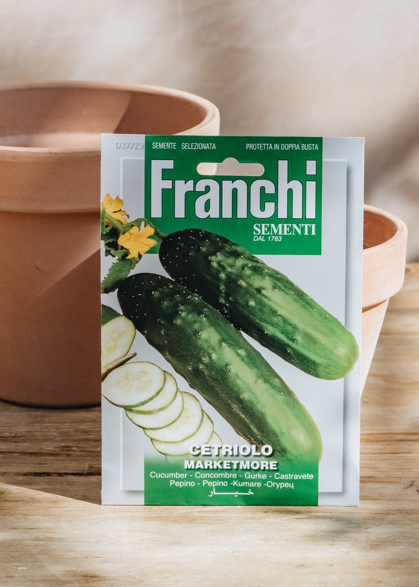 Seeds of Italy Franchi Cucumber 'Cetriolo Marketmore' Seeds