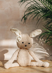 Hand Knitted Ditsy Rabbit in Beige
