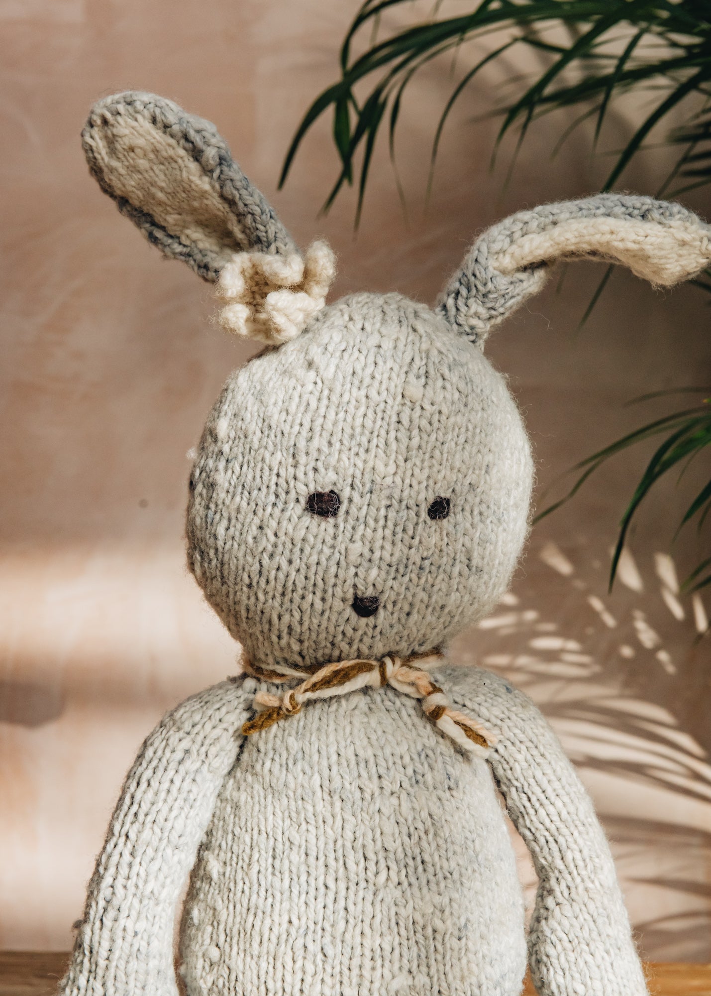 Hand Knitted Ditsy Rabbit in Blue