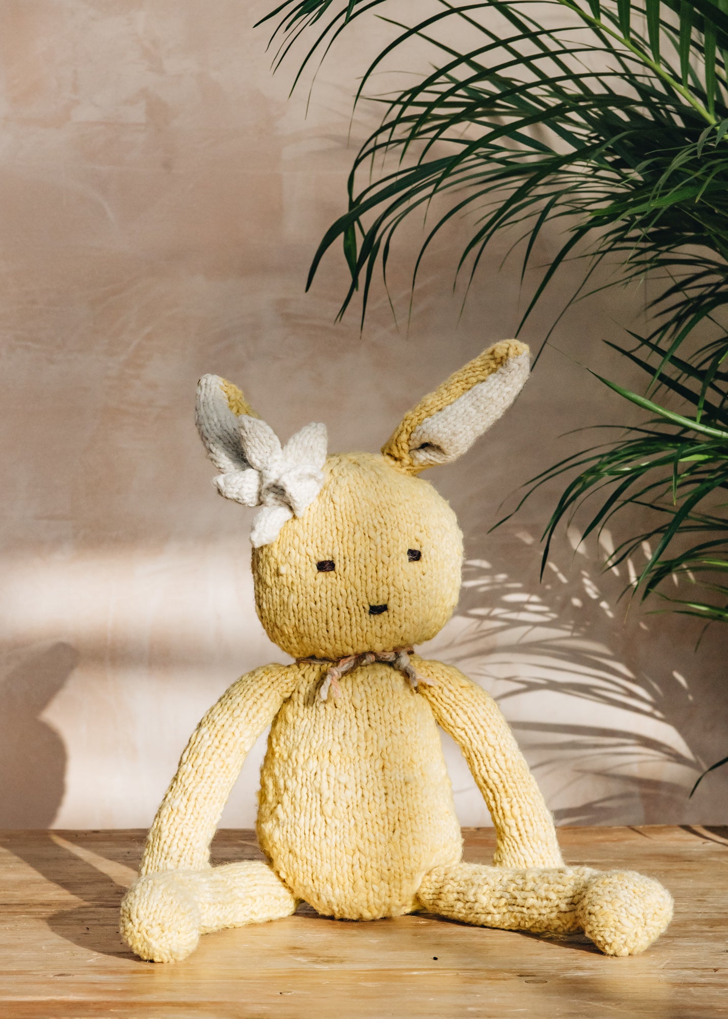 Fair Moms Hand Knitted Ditsy Rabbit in Yellow