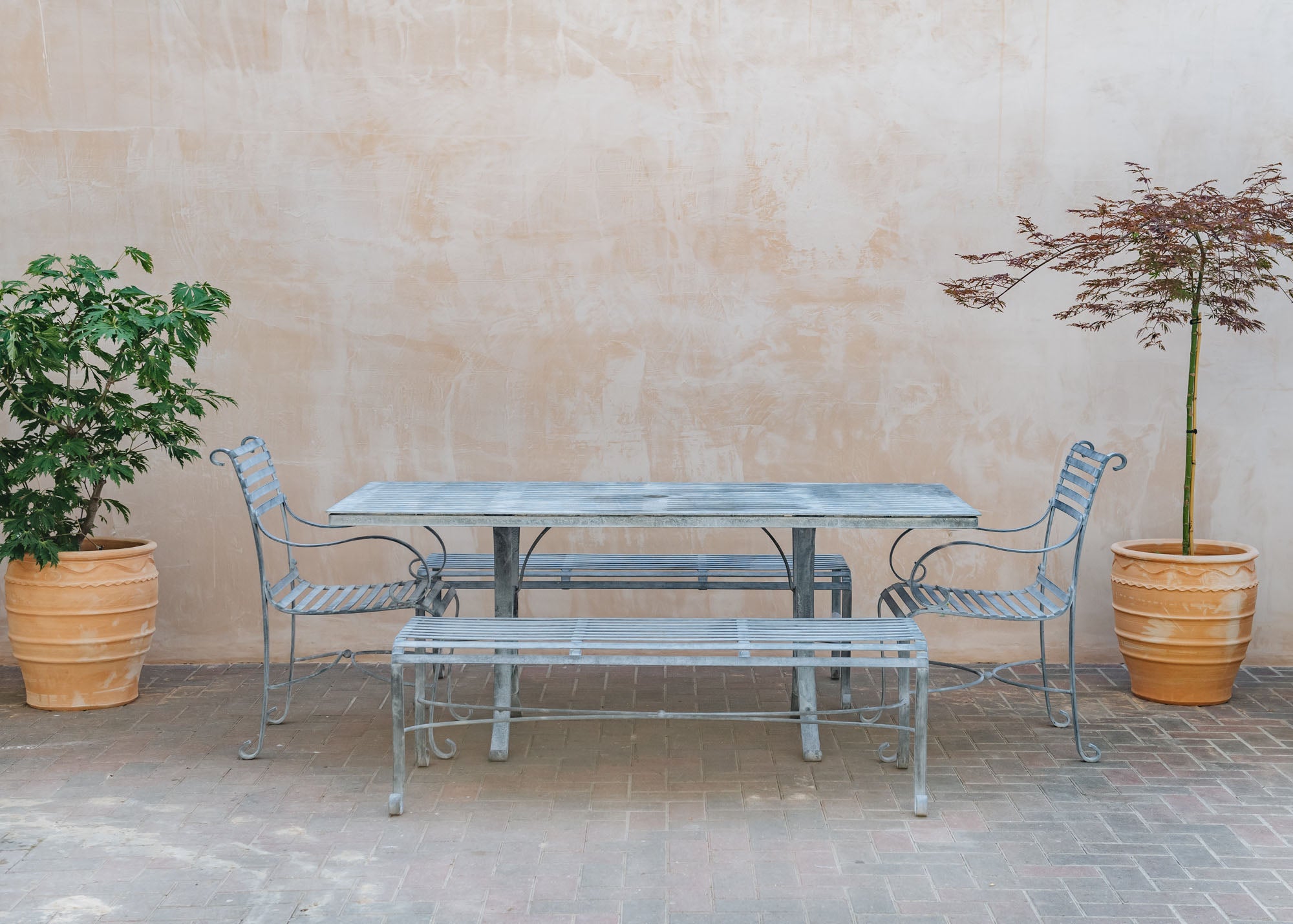Buy Eight Seater Rectangular Dining Bench Set Outdoor Furniture
