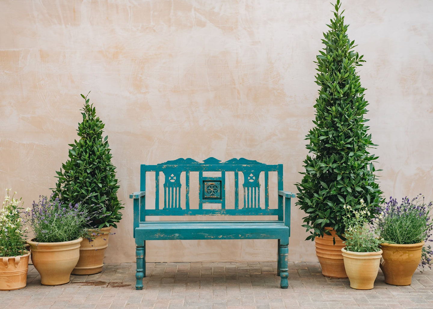 Two Seater Blue Fiddle Bench