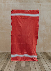 Fouta Flat Weave Towel in Red