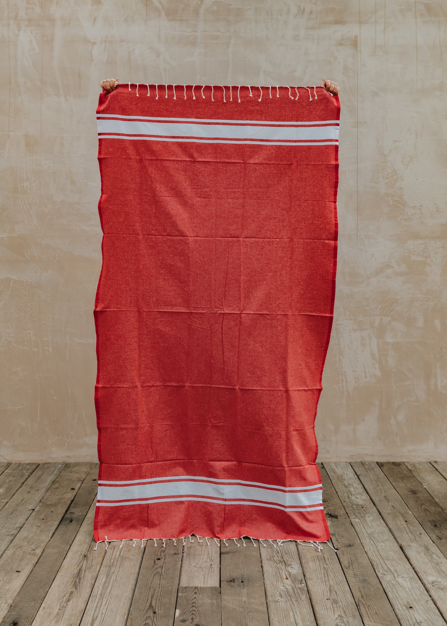 Fouta Flat Weave Towel in Red