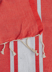 Fouta Flat Weave Towel in Red
