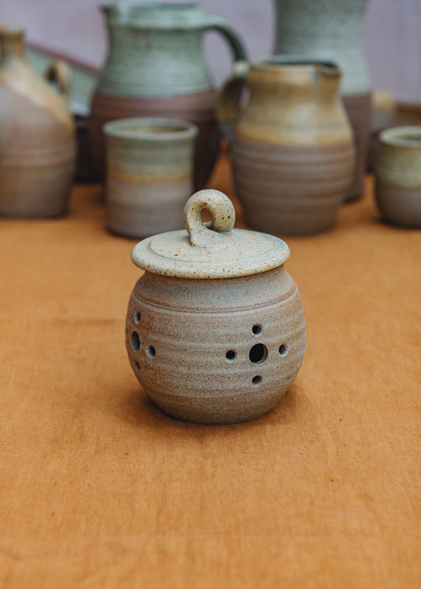 Stoneware Garlic Jar