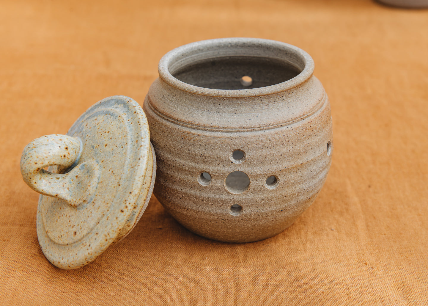 Stoneware Garlic Jar