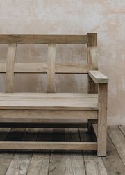 Gommaire Gustave Small Teak Bench in Natural Grey