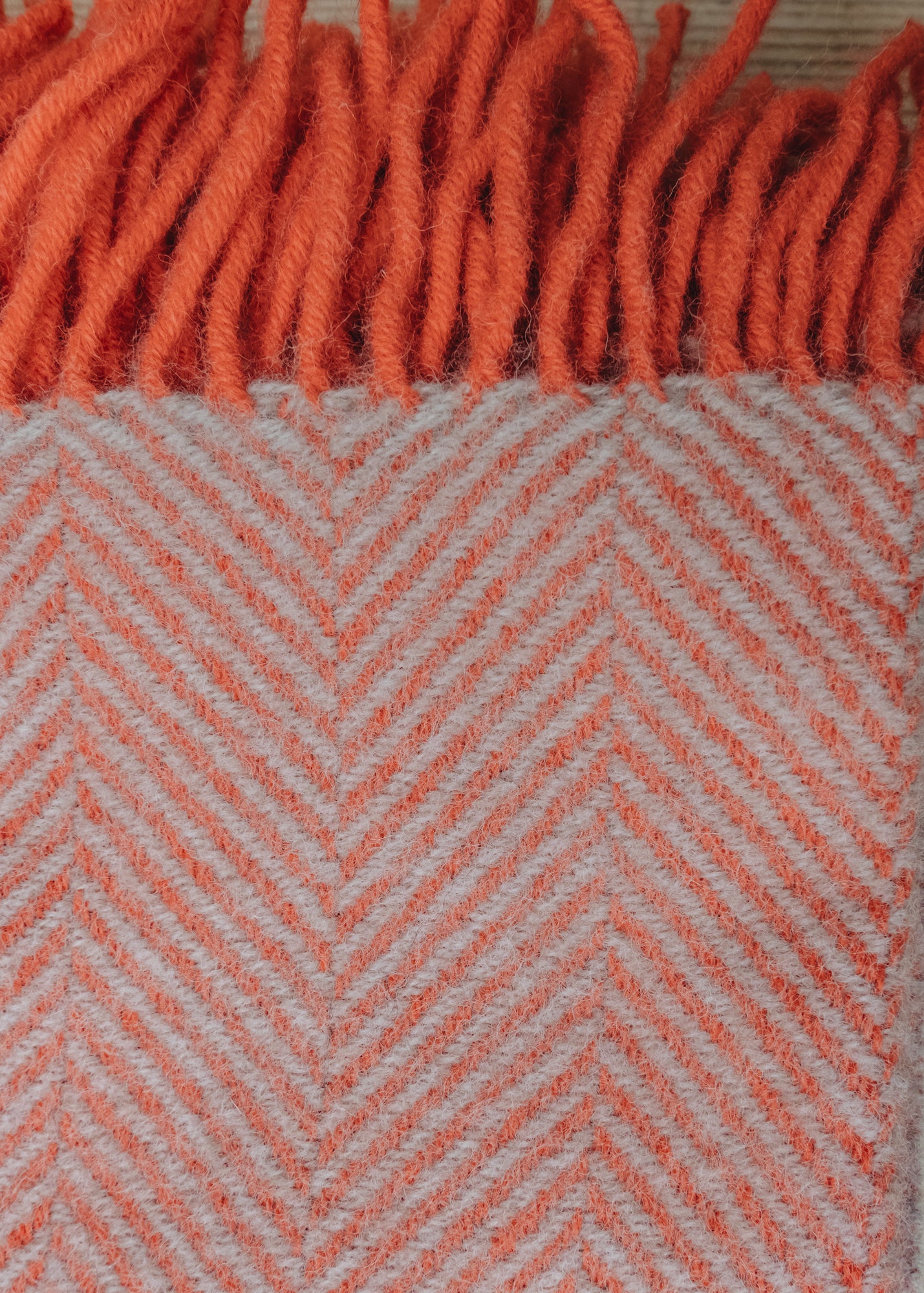 Herringbone Flamingo and Pearl Throw