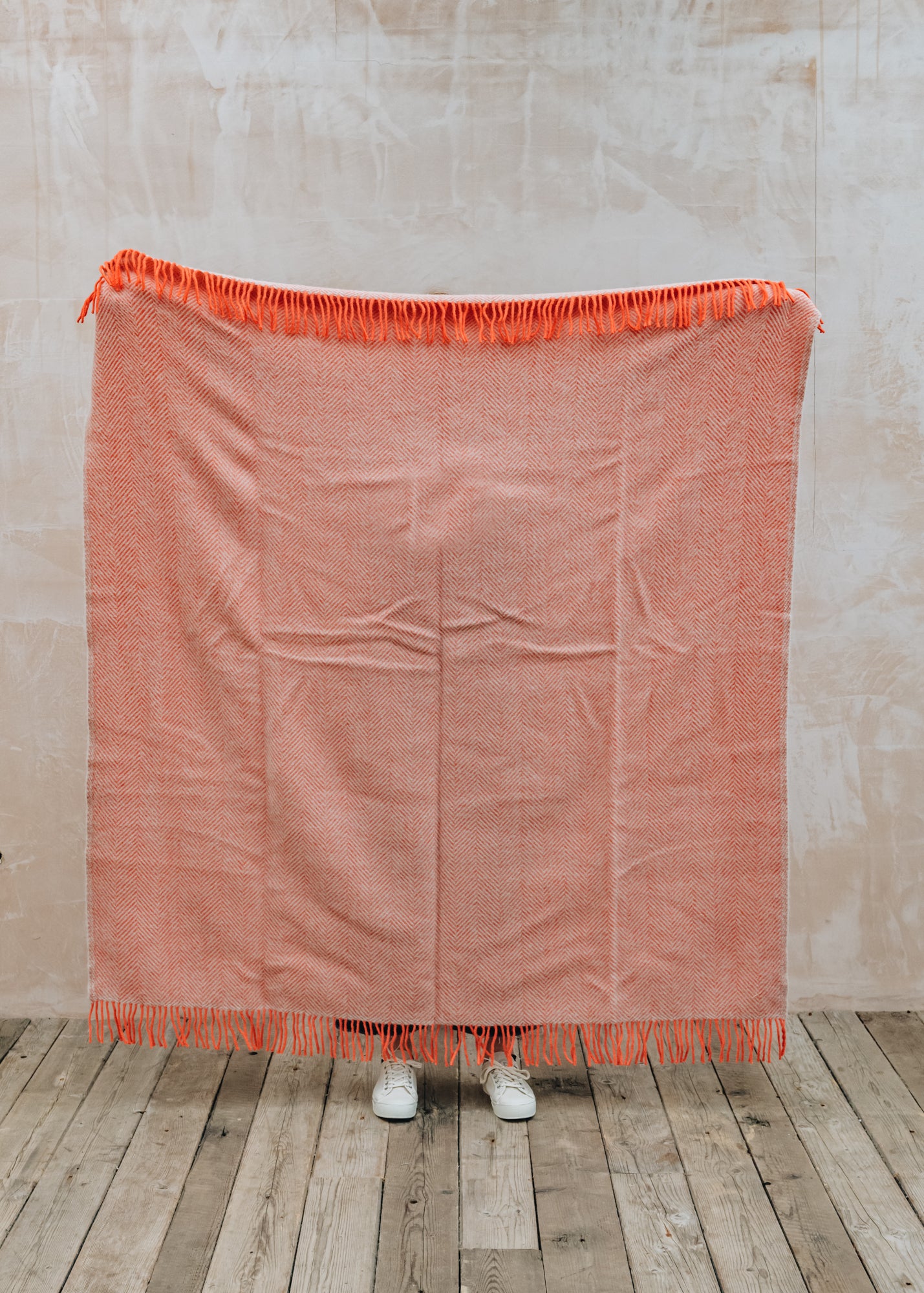 Herringbone Flamingo and Pearl Throw