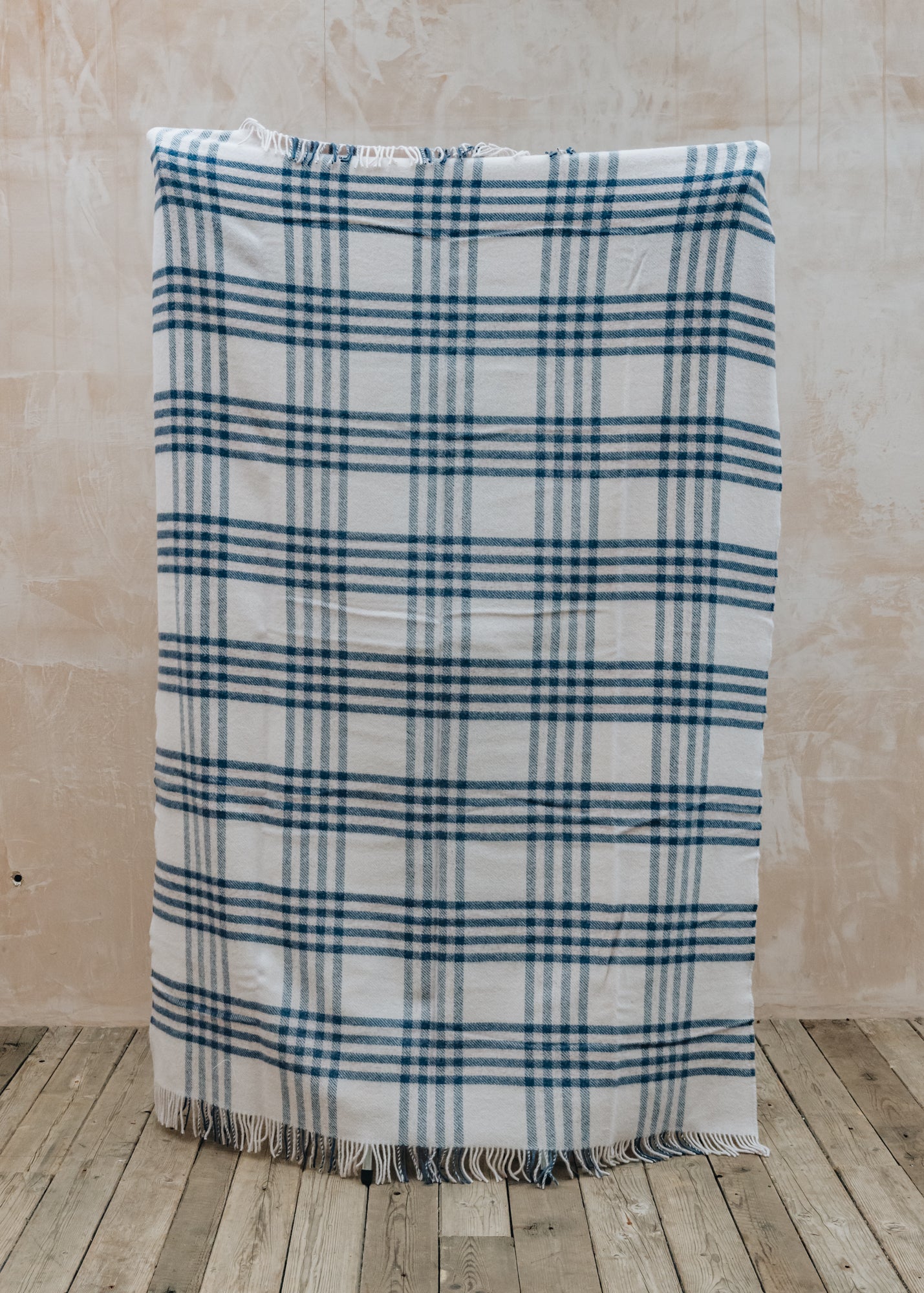 Hex Check Blue Slate Throw