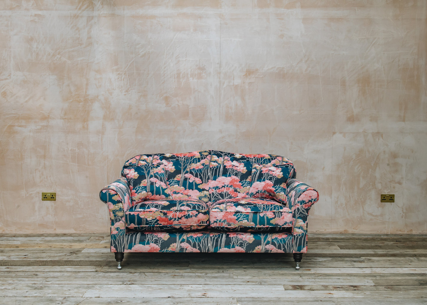 The Hastings Sofa Company Iris Two Seater Sofa in Arboreal Cerise
