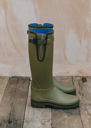 Ladies Vierzonord Green Neoprene Lined Wellington Boots
