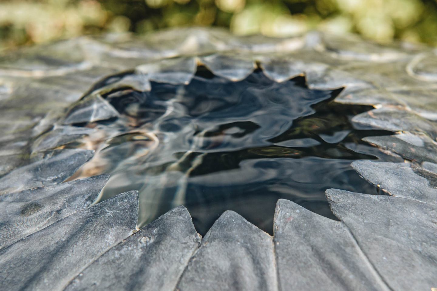 A Place in the Garden Leaf Ball Zinc Water Features with Round Base