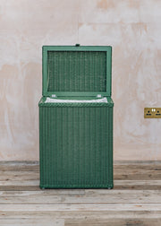 Lloyd Loom Linen Basket in Dark Green