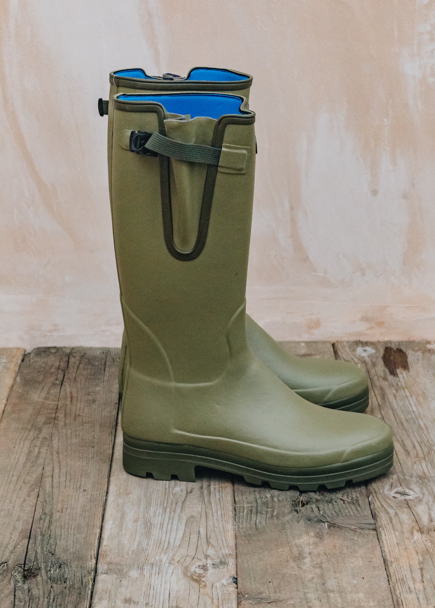 Mens Vierzonord Green Neoprene Lined Wellington Boots