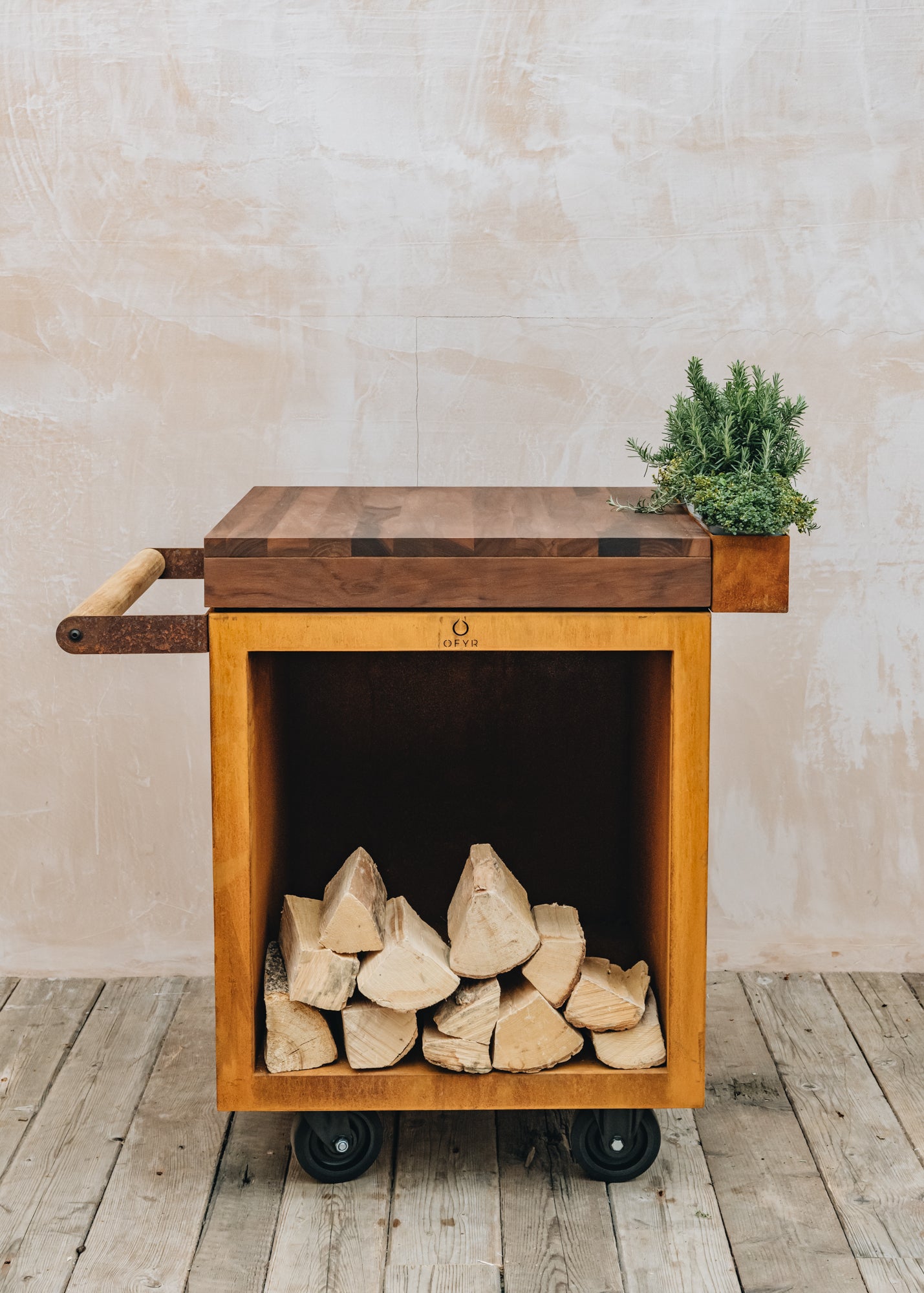 OFYR OFYR Mise En Place Corten Pro Table 65 in Teak