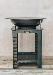 Modular Kitchen Fire Bowl with Log Store