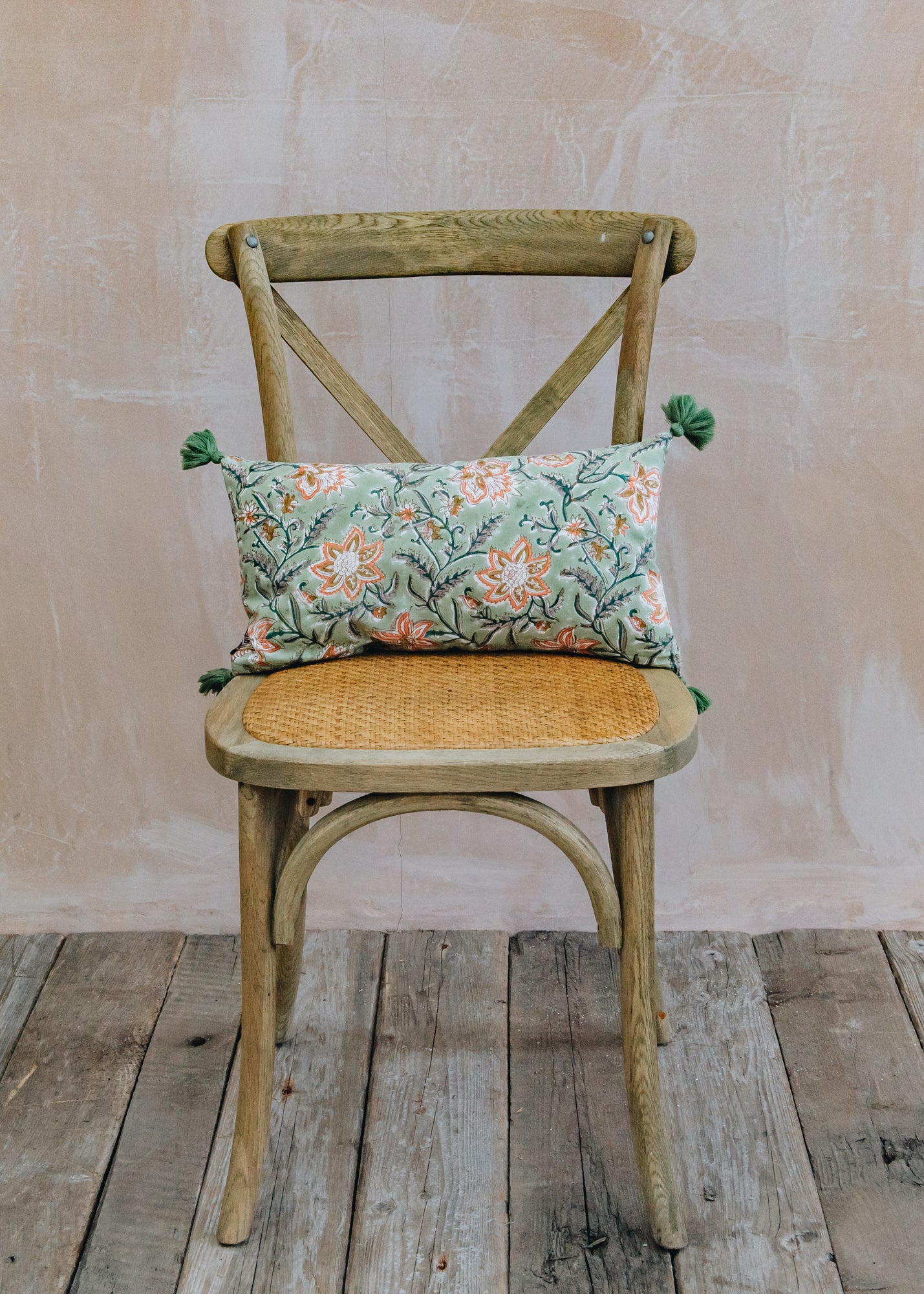 Bungalow Long Monsoon Green Laurel Cushion