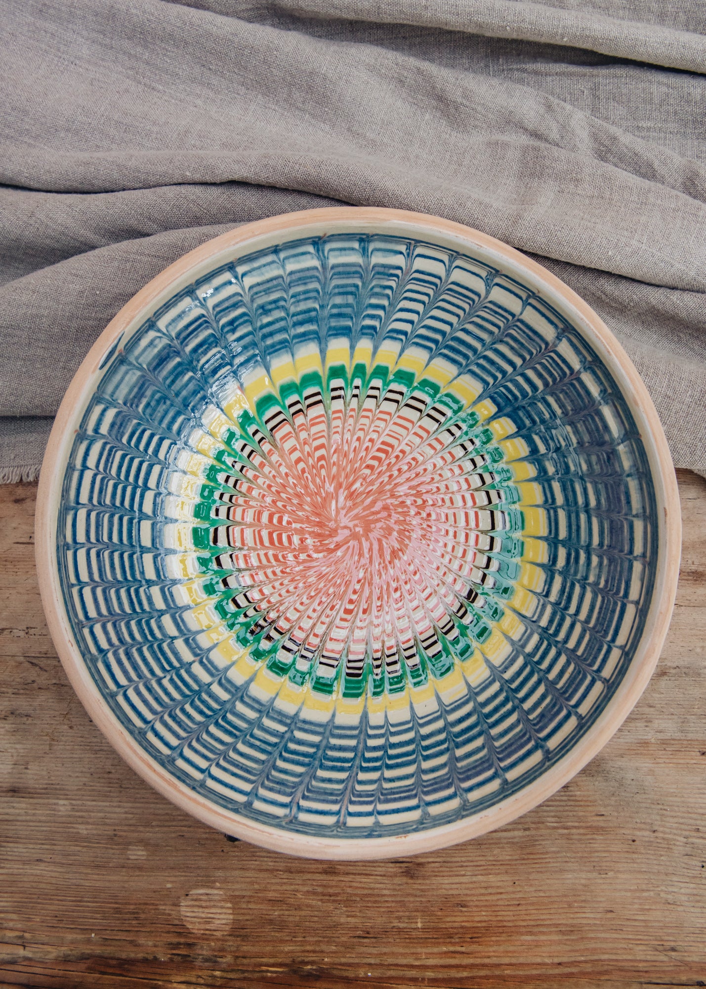 Peacock Blue Candy Large Bowl