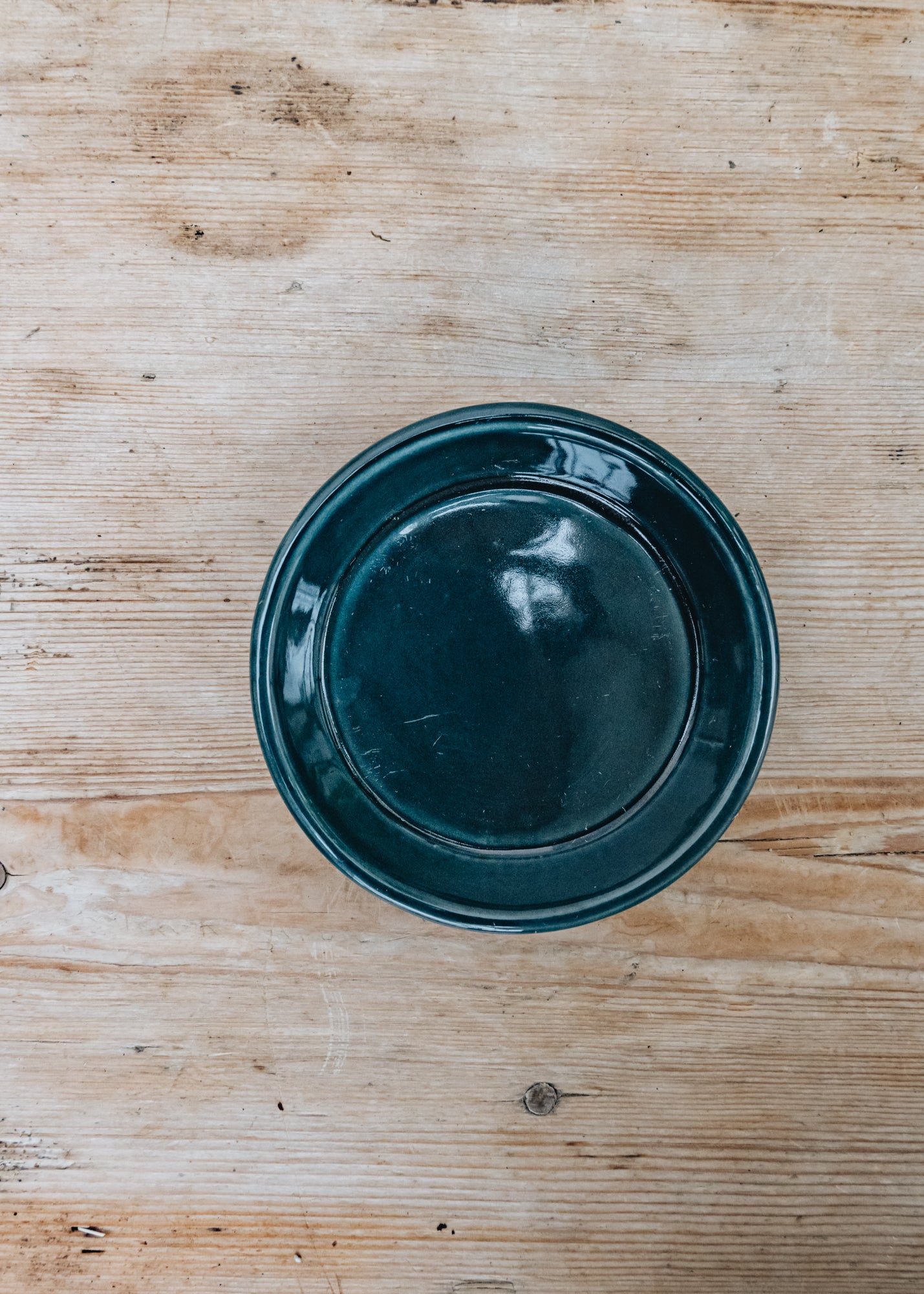 Petroleum Blue Glazed Copenhagen Saucers