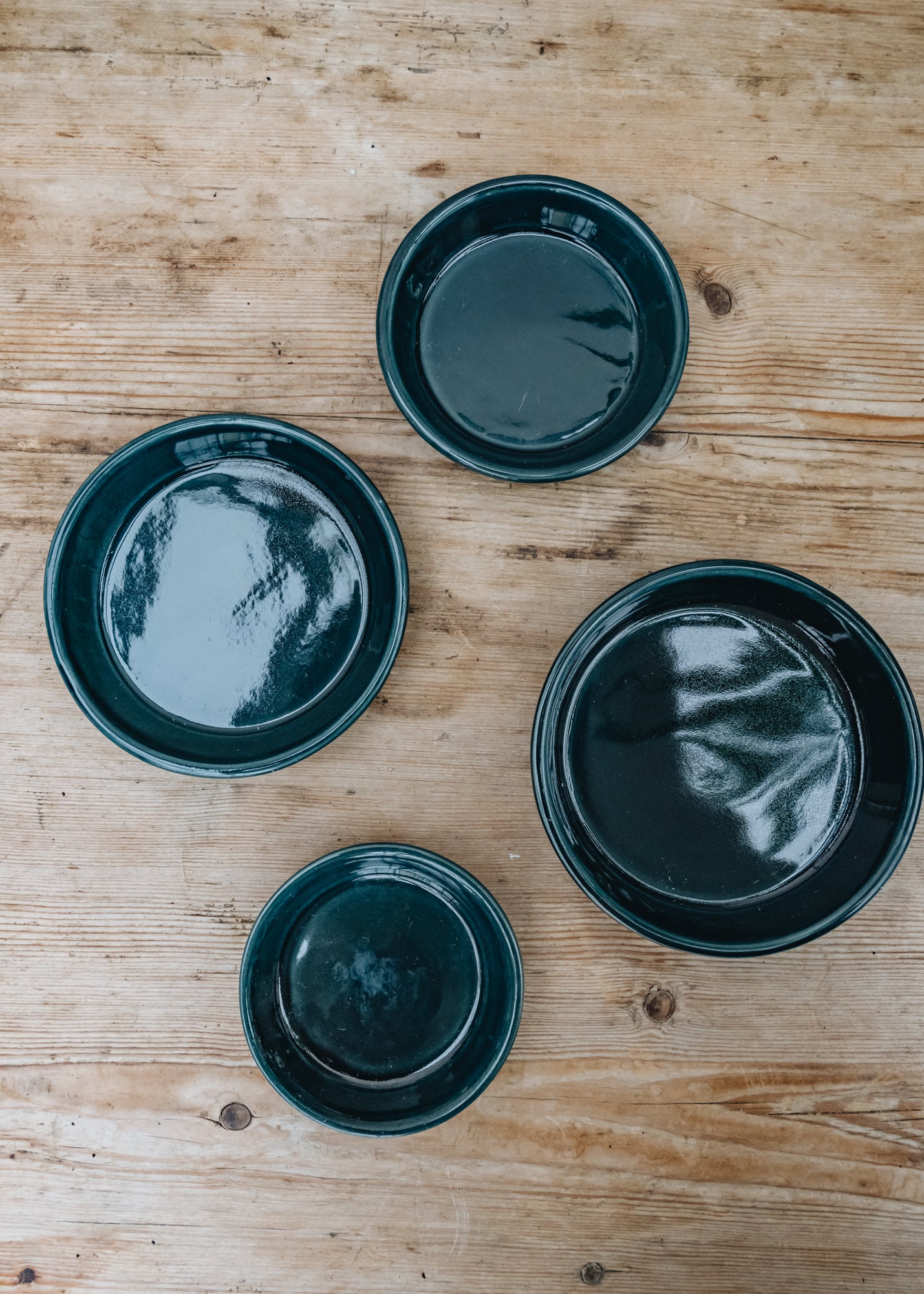 Bergs Potter Petroleum Blue Glazed Copenhagen Saucers
