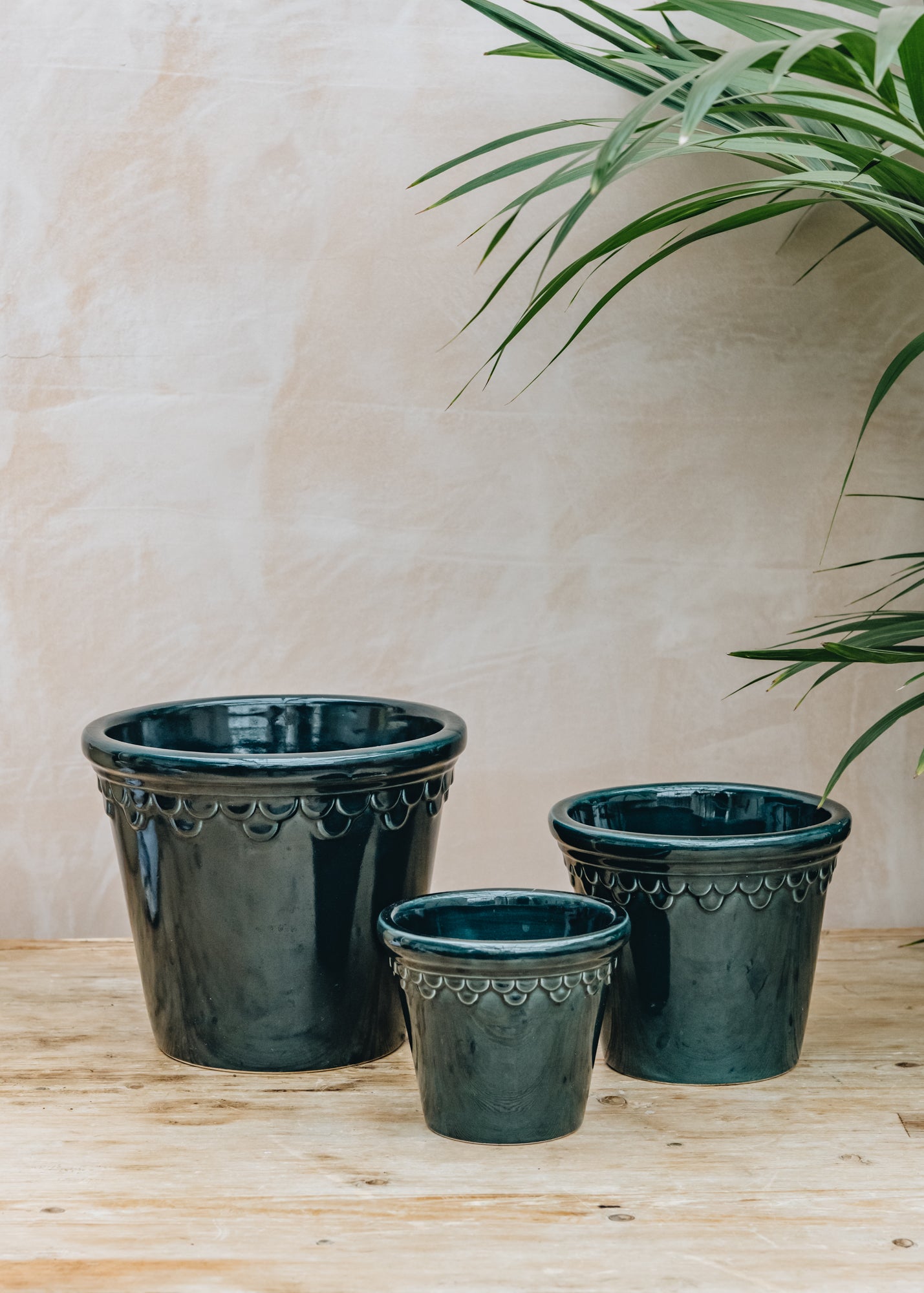 Petroleum Blue Glazed Copenhagen Pots