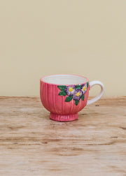 Pink Flower Embossed Mug