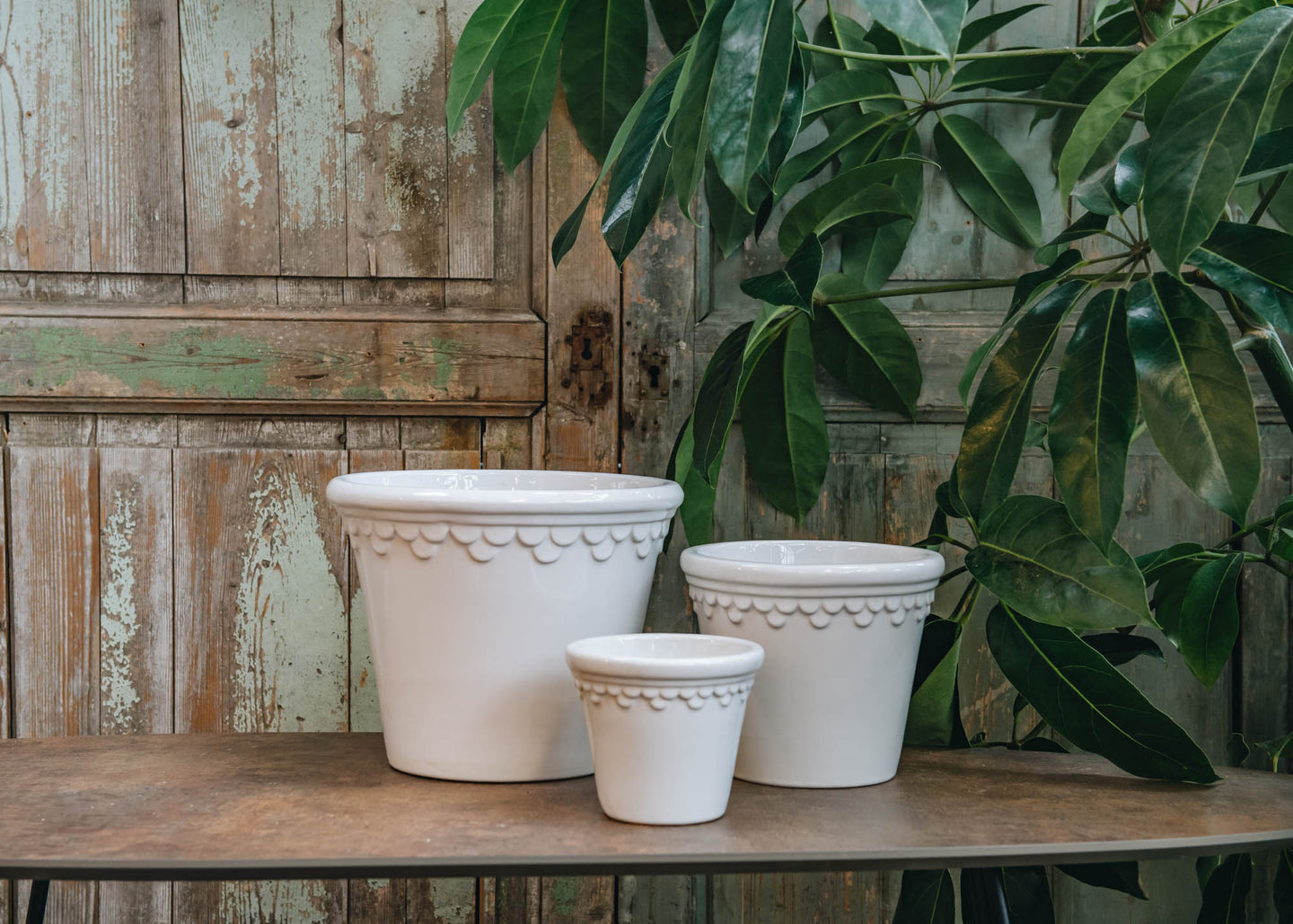 White Glazed Copenhagen Pots