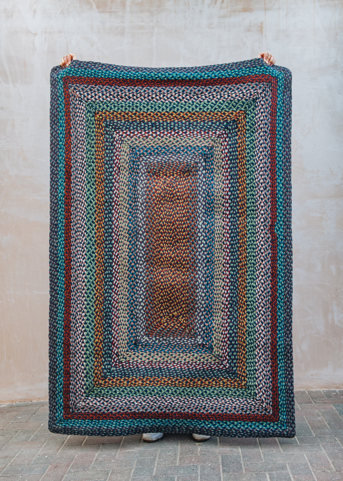 The Braided Rug Co. Blue Carnival Rectangle Rugs