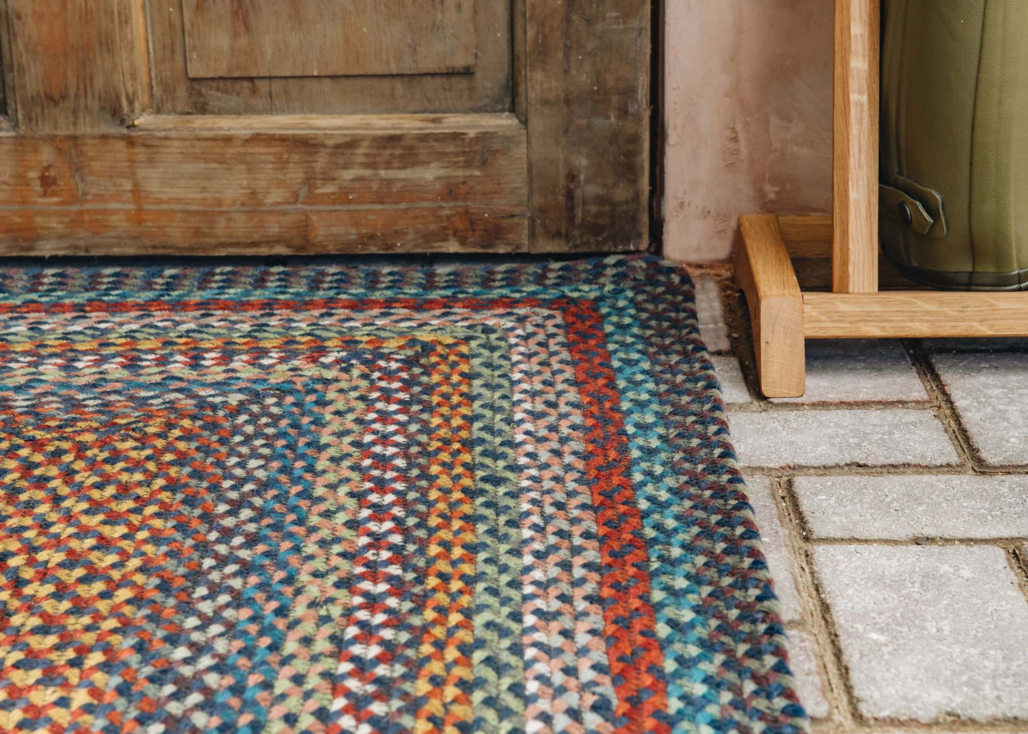 The Braided Rug Co. Blue Carnival Rectangle Rugs