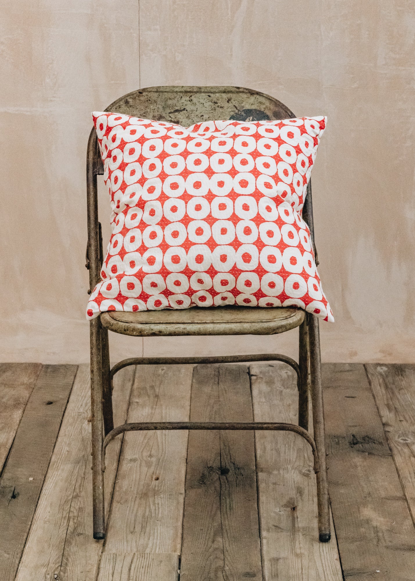 AfroArt Red and White Fritter Cushion