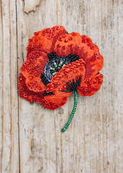 Red Poppy Brooch