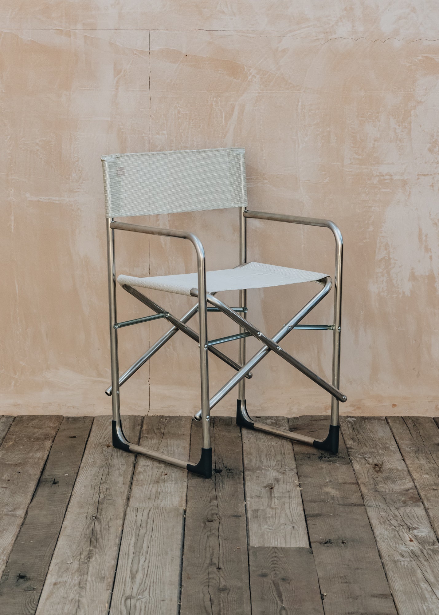 Aluminium Regista Director's Chair in White and Beige