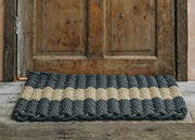 Rope Doormat in Grey with Natural Stripe