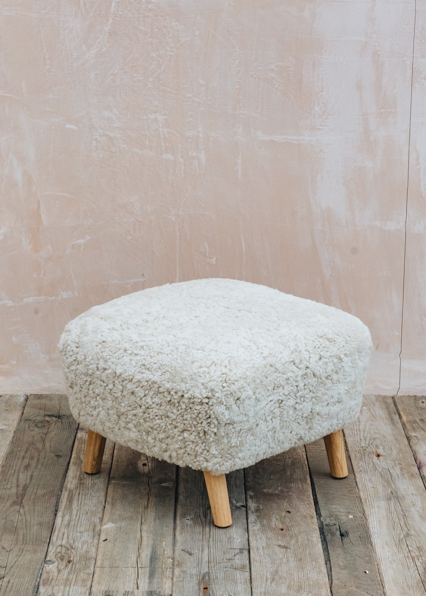 Moonlight Oak Sheepskin Pouffe