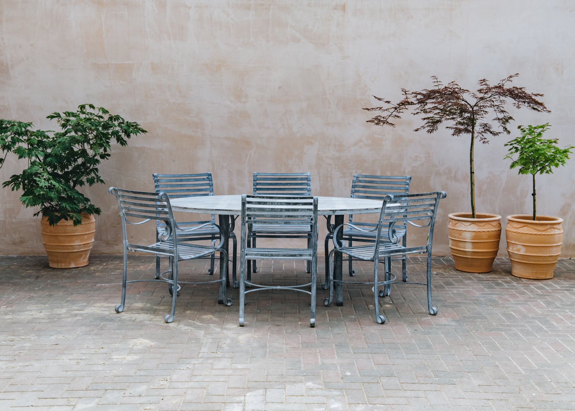 Buy Six Seater Oval Dining Set Outdoor Furniture Burford
