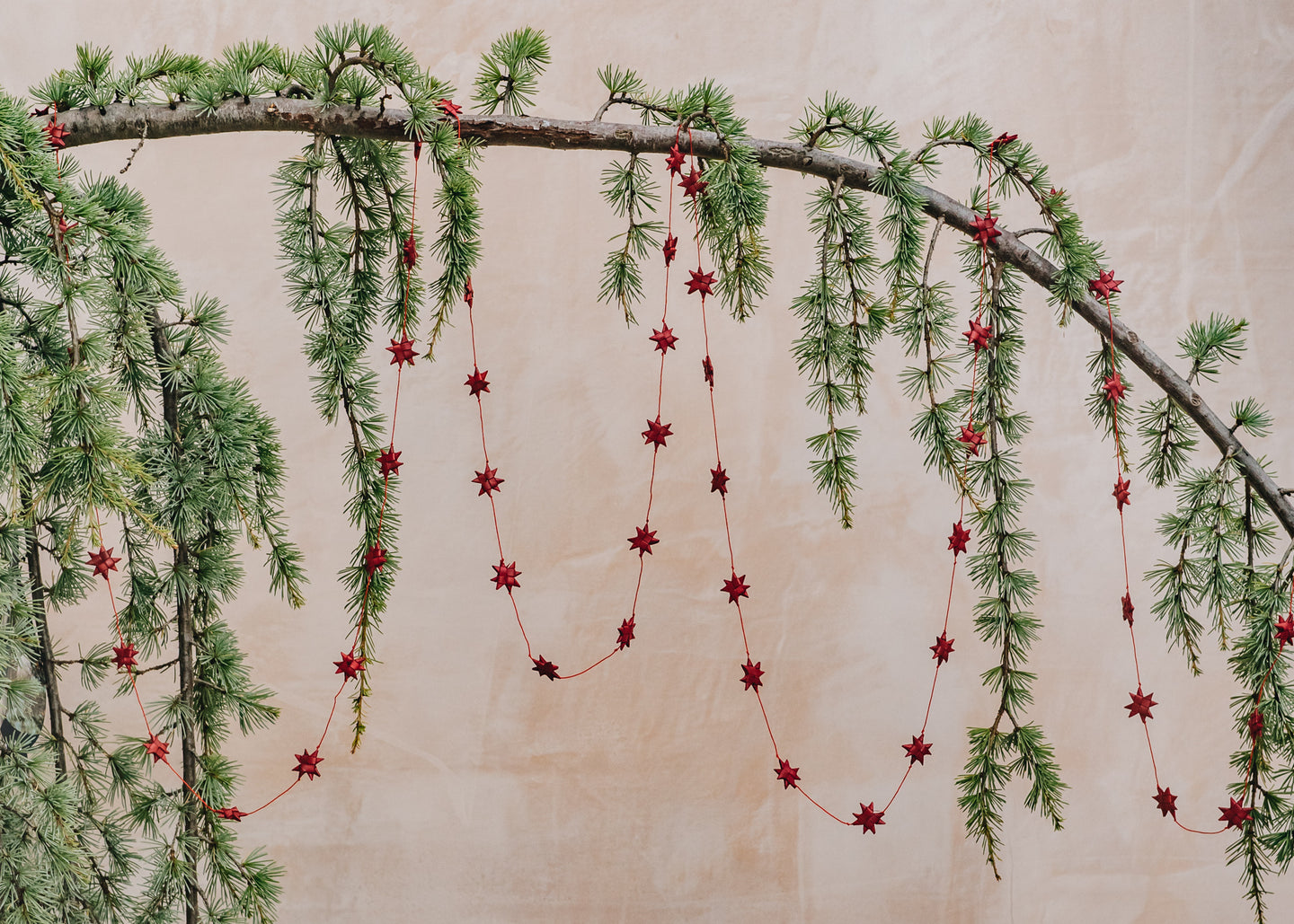 Stars on a String Garland in Red