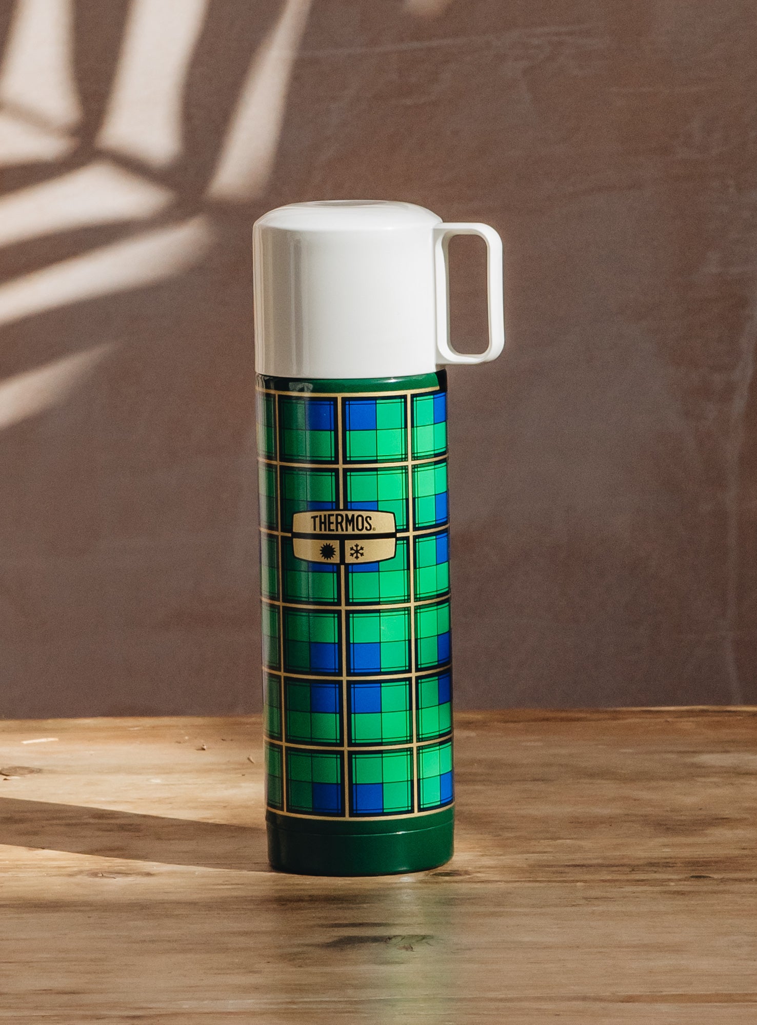 Blue top thermos flask
