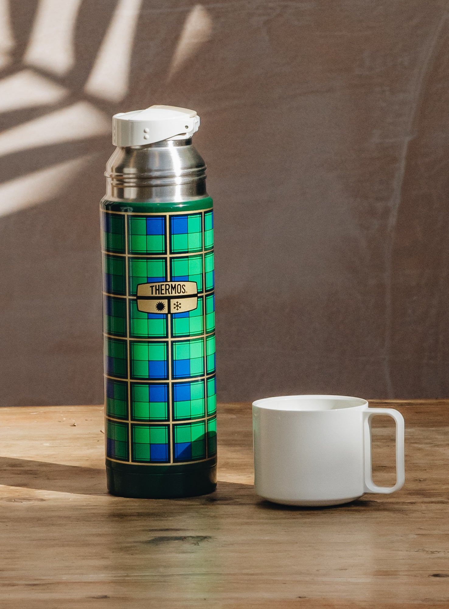Plaid coffee discount thermos